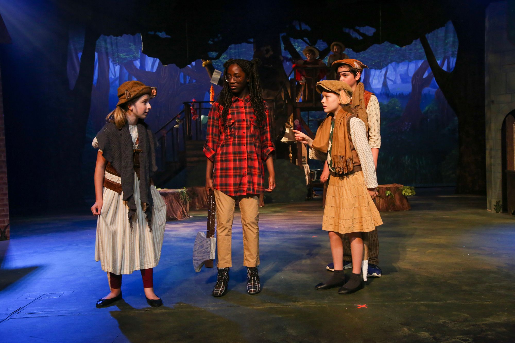 kids in a play on stage
