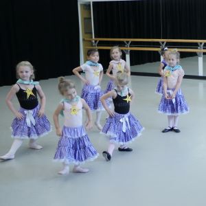 little girls in dance dresses
