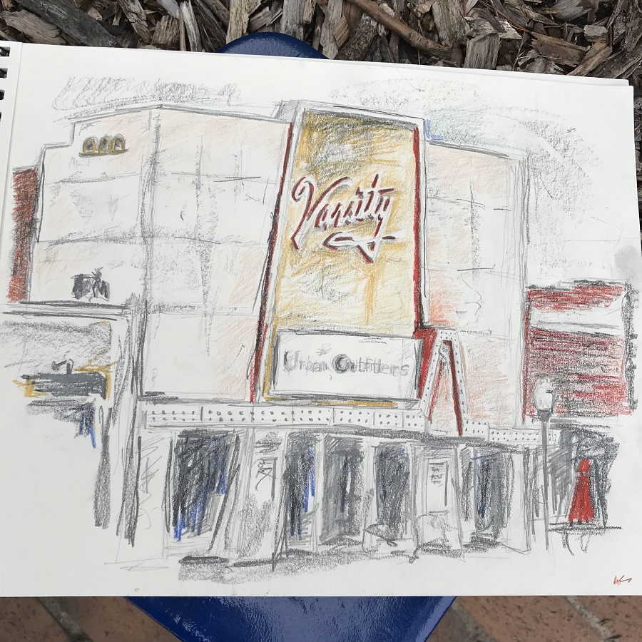 sketching of a shopping center