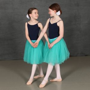 little girls with tutus holding hands for picture