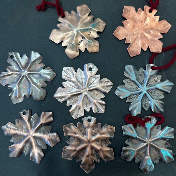 copper snowflake ornaments