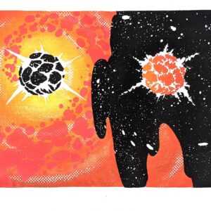 colorful mokuhanga woodblock print